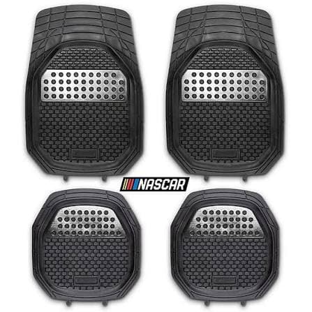  Rubber Floor Mats 4-Piece - Black 